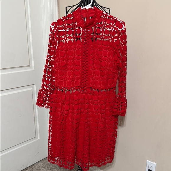 NWOT Beautiful Red Lace Dress - Picture 1 of 7